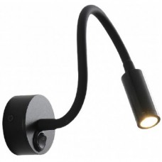 Φωτιστικό Τοίχου LED Εύκαμπτο 3W 230V 250lm Θερμό Φως Μαύρο 43040